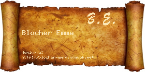 Blocher Emma névjegykártya